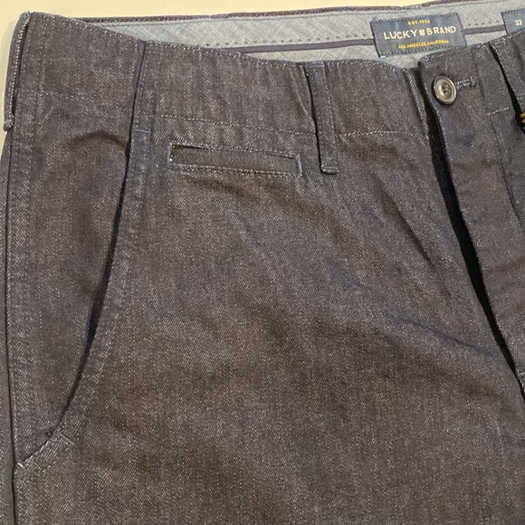 Lucky Brand SZ 33 Flat Front Trouser Style Denim Blue Pants New D37 - Picture 4 of 16